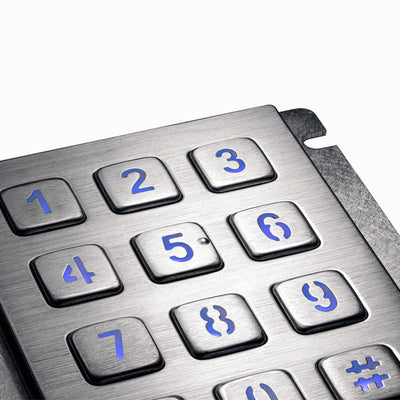 D-8208J-1-Backlight Outdoor 12 Keys 3X4 Industrial LED Backlit Metal Numeric Keypad For ATM Kiosk Access Control