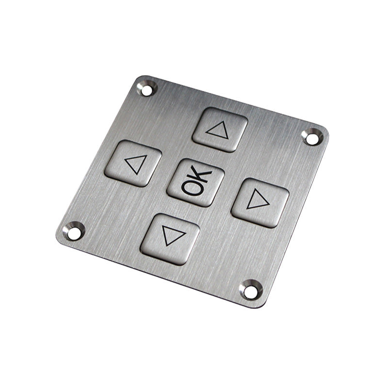 D-8296 5 Keys Vandal Proof Panel Mount Metal Keypad For Industrial Control Kiosk