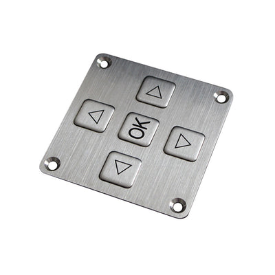D-8296 5 Keys Vandal Proof Panel Mount Metal Keypad For Industrial Control Kiosk