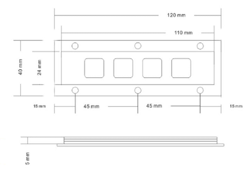 D-8501A Customizable Layout Function Display 4 Keys Rear Panel Mount Metal Keypads Stainless Steel Keyboards