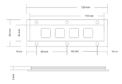 D-8501A Customizable Layout Function Display 4 Keys Rear Panel Mount Metal Keypads Stainless Steel Keyboards