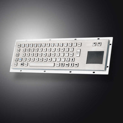 D-8607 Panel Mount Waterproof IP65 Rugged Kiosk Wired USB PS2 Metal Industrial Keyboard With Touchpad
