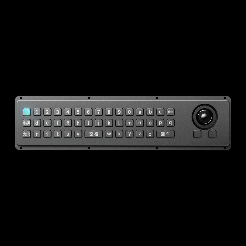 D-87140 43 Keys Mini Industrial Metal Keyboard With 25mm Trackball