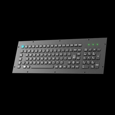 D-8625A-B 103 Keys Front Panel Mount Industrial Metal Keyboard with Number Keypad In Black