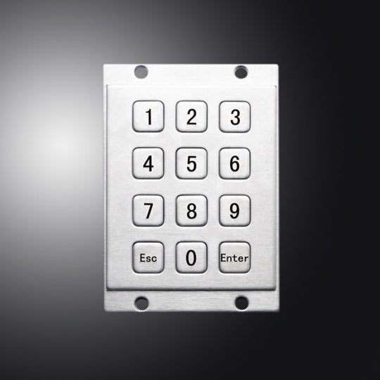 D-8208 12 Flat Keys 3x4 Metal Mini Stainless Steel Numeric Keypad