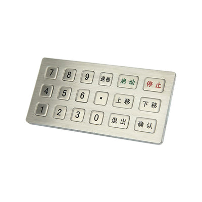 D-8206C Custom 18 Keys Rugged Vandal Proof Stainless Steel Metal Keypad For Industrial Control Machine