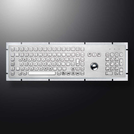 D-8605 Full Size Industrial Trackball Metal Keyboard With 103 Keys integrated 38mm mechanical trackball and numeric keypad