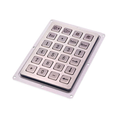 D-8289 Embedded Panel Mount Industrial keyboard 24 key IP65 Waterproof Metal Stainless Steel Keypad USB PS2 interface