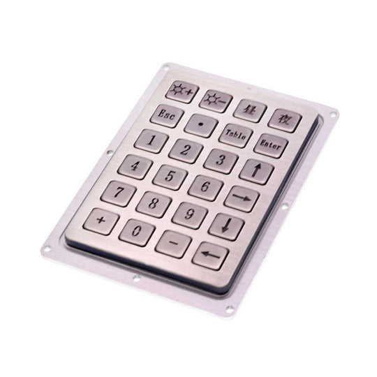D-8289 Embedded Panel Mount Industrial keyboard 24 key IP65 Waterproof Metal Stainless Steel Keypad USB PS2 interface