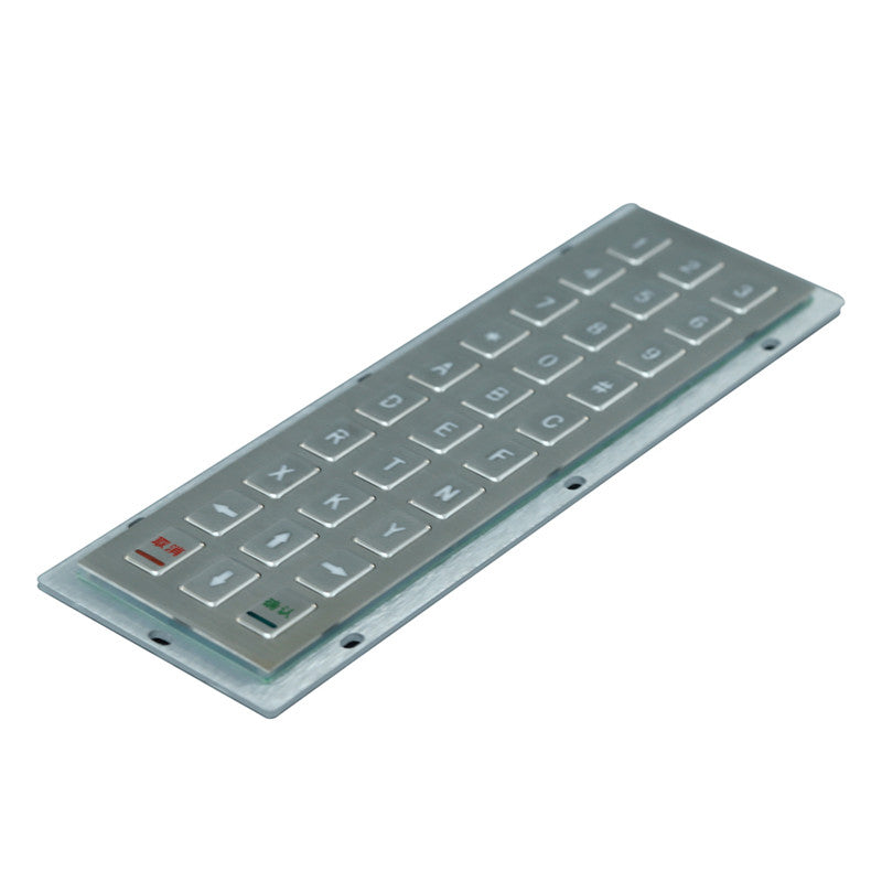 D-8954 Backlight 30 keys Rear Panel Mount Stainless Steel Industrial Metal keypad With Backlight
