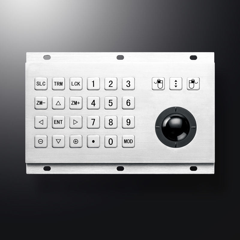 D-8316 Stainless Steel Wired USB PS2 Industrial Metal Keyboard With Trackball