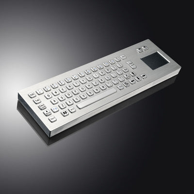 D-8608 Desk Compact Desktop Style Stainless Steel Keyboard with Integrated Touchpad