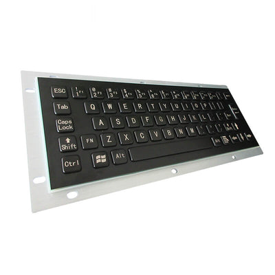D-8656B Mini 65 key Industrial Computer Waterproof Stainless Steel Metal keyboard In Black
