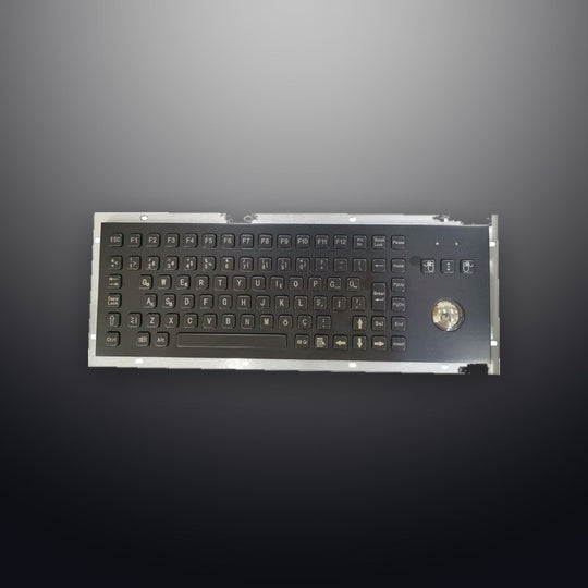 D-8606G-B IP65 Black Metal Industrial Keyboards With Trackball Stainless Steel USB Rugged Keyboard For Self Service Kiosk