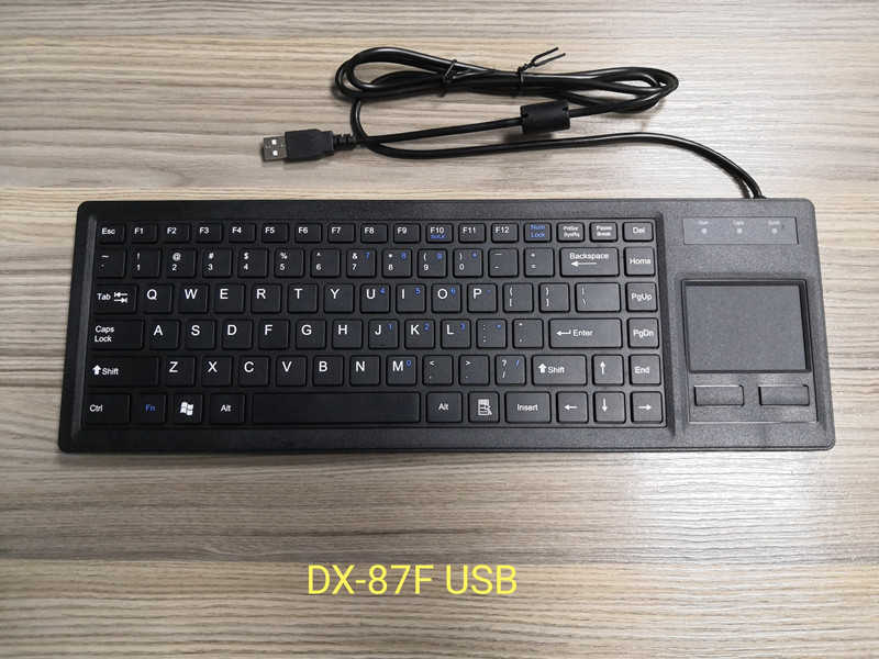 D-87F New Style Desktop Rugged Industrial Plastic keyboard With Integrated Touchpad For PC computer