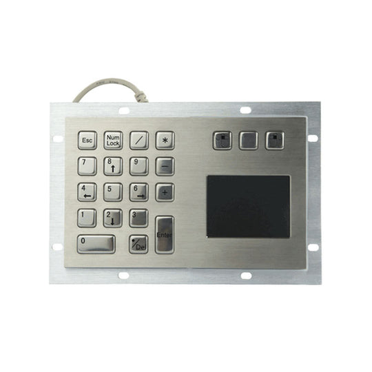 D-8405T Waterproof IP65 Panel Mount Stainless Steel 18 Buttons Metal Numeric Keypad with Trackpad Integrated