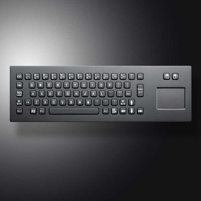 D-8608B Black IP65 Metal Industrial Stainless Steel USB Kiosk Keyboard With Touchpad For Ticket Vending Machine