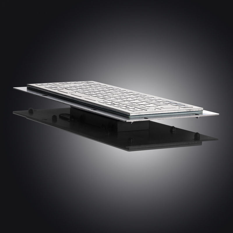 D-8680 Rugged Compact Mini 66 Flat Keys Panel Mount Stainless Steel Industrial Metal Keyboard