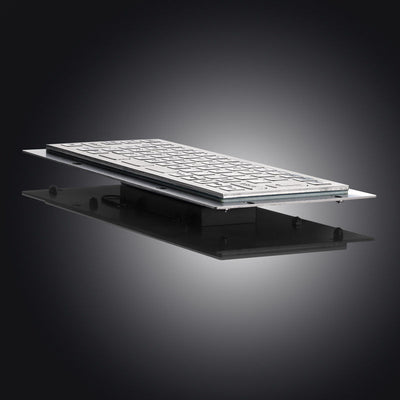 D-8680 Rugged Compact Mini 66 Flat Keys Panel Mount Stainless Steel Industrial Metal Keyboard