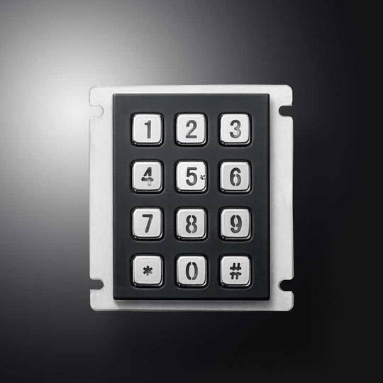 D-8208J-2-B-BG IP67 Waterproof 12 Keys 3X4 Industrial LED Backlight Metal Numeric Keypad For Smart Locker Access Control
