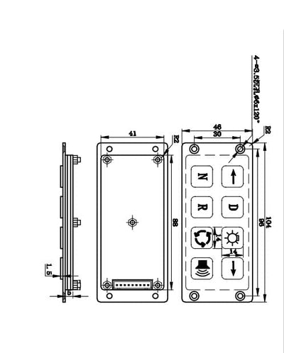 D-8226 8 Keys Industrial Front Panel Mount Stainless Steel Metal Keypads