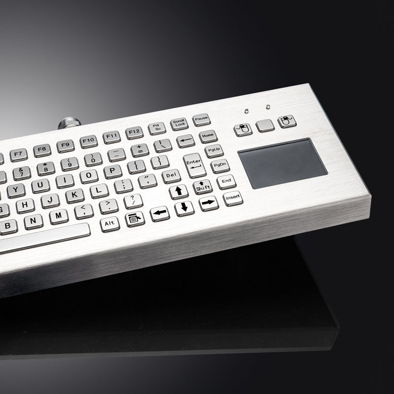 D-8611 DESK Heavy Duty Industrial Stainless Steel Integrated Touchpad Desktop Metal Keyboard For Coal Mine And Petrochemical Equipment