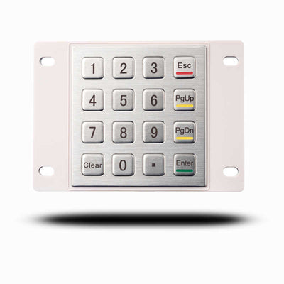 D-8203B 4x4 IP65 Stainless Steel Numeric Metal Keypad With Waterproof Silicone Cover For Outdoor Self-service Car Washing Machine