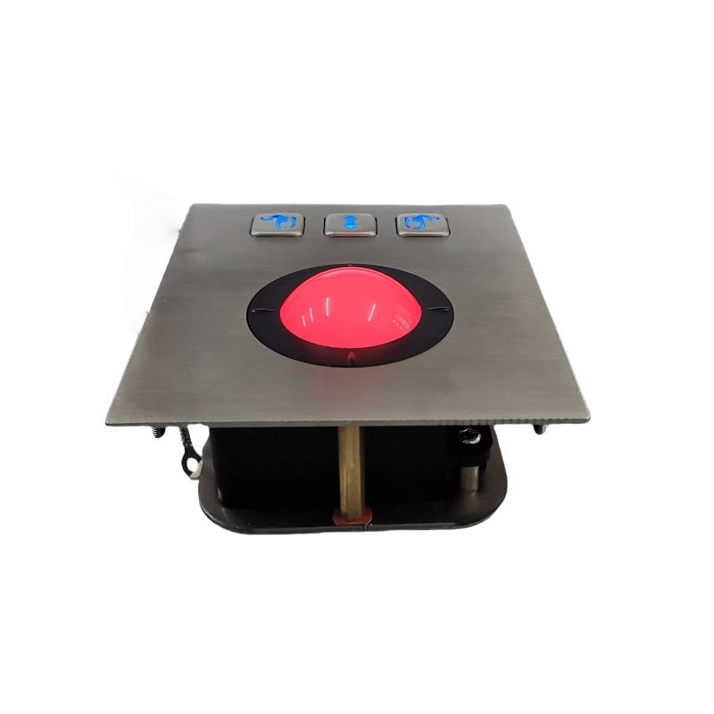 D-8326 Sealed Water-Proof Stainless Steel 36mm LED Backlit Resin Mechanical Medical Industrial Trackball Mouse