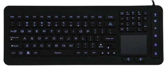 Waterproof Silicone Keyboard with Touchpad and Numeric Keypad