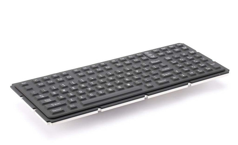D-6210 IP66 Waterproof Backlight Durable Coating Antimicrobial Sealed Ruggedized Industrial Silicone Rubber Keyboard With Metal Base Plate