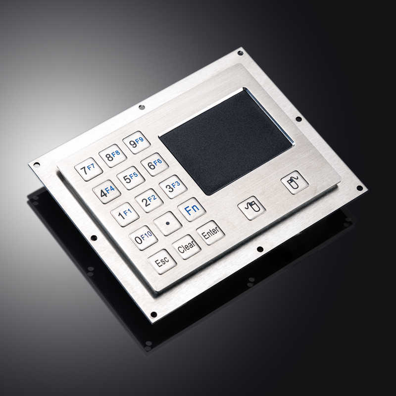 D-8405A IP65 Waterproof 15 Keys Industrial Metal Keyboard With Touchpad For Mine Ex-proof Control Box