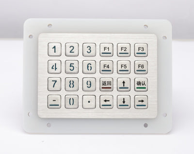 D-89138 24 Keys IP65 Waterproof Rugged Metal Keypad With Backlight, USB Interface
