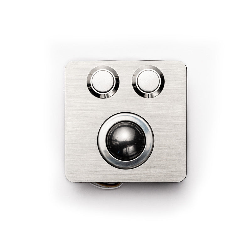 D-8338 Panel Mount Mini Stainless Steel Metal 25mm Trackball Mouse With Two Button