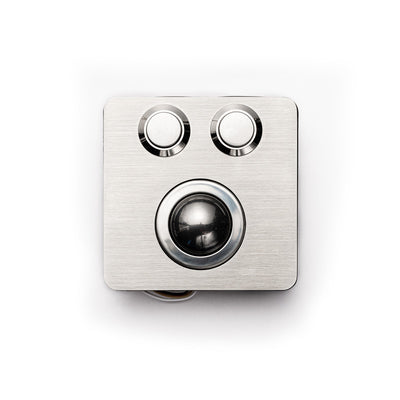 D-8338 Panel Mount Mini Stainless Steel Metal 25mm Trackball Mouse With Two Button