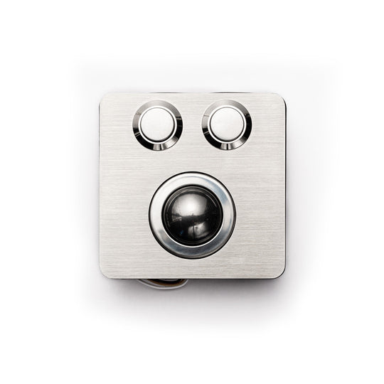 D-8338 Panel Mount Mini Stainless Steel Metal 25mm Trackball Mouse With Two Button