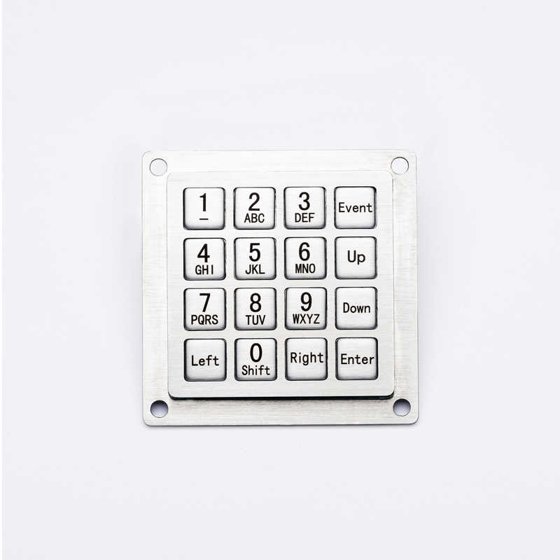D-8291 IP54 Waterproof Access control ATM Terminal Vending Machine 4X4 Stainless Steel Industrial Numeric Metal Keypad
