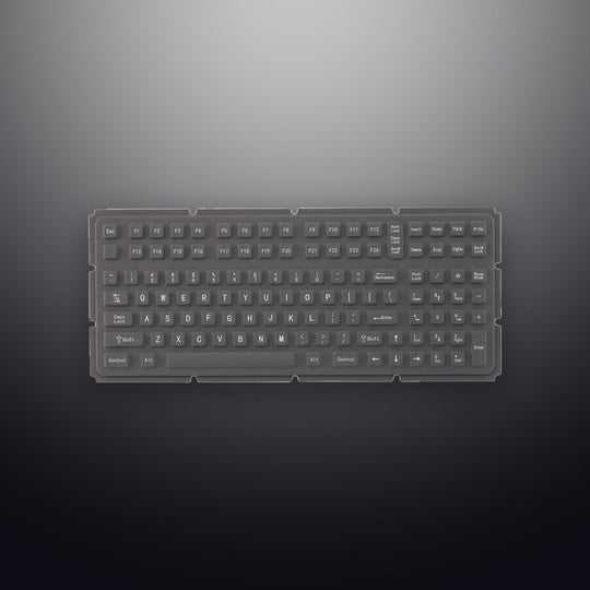 D-6210 IP66 Waterproof Backlight Durable Coating Antimicrobial Sealed Ruggedized Industrial Silicone Rubber Keyboard With Metal Base Plate