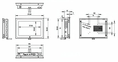 10.1 inch dimension drawing
