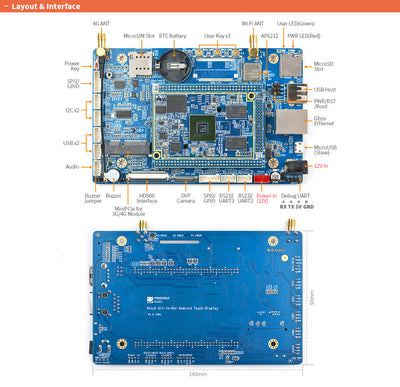Friendly Elec OctaCore 64bit All in One with 10.1" LCD Specs