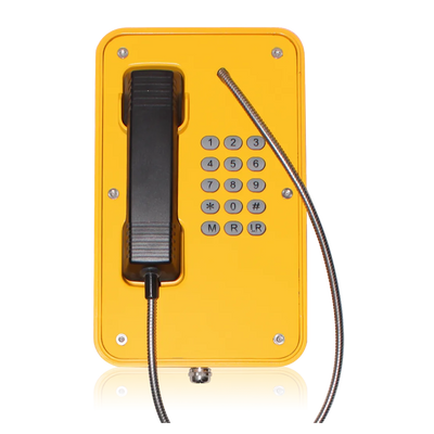 Weatherproof telephone with full keypad, without a door
