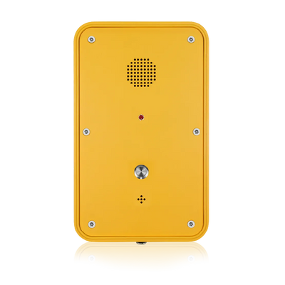 Hands-free weatherproof telephone without a door