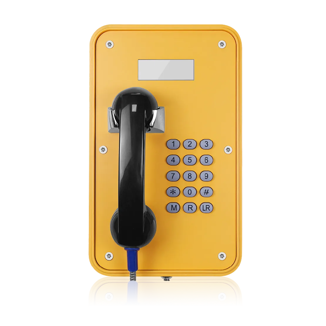 Weatherproof telephone with LCD