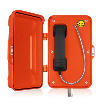 Explosion-proof hot line telephone with door