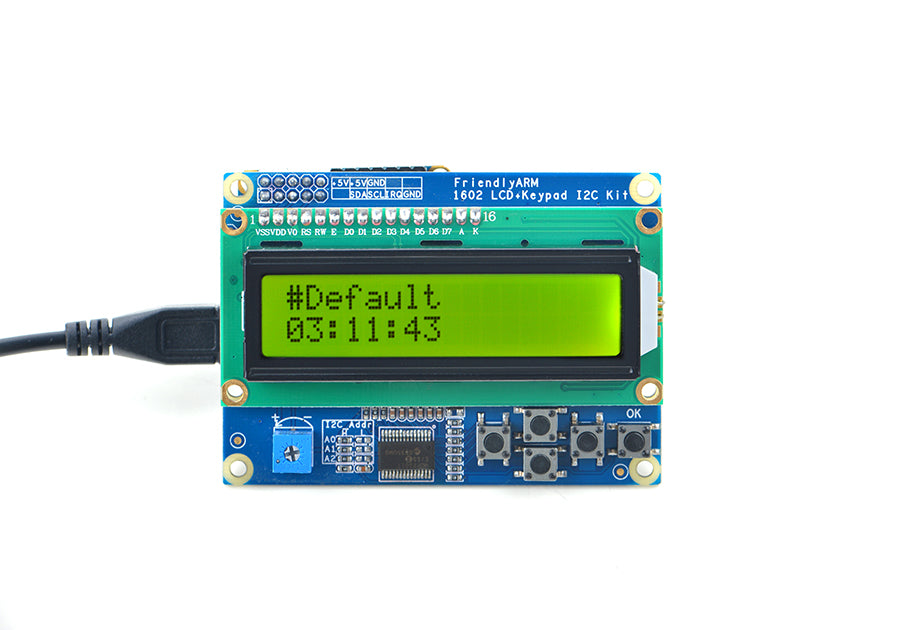 I2C Interface 1602 LCD Module with Keypad for NanoPi and NanoPC