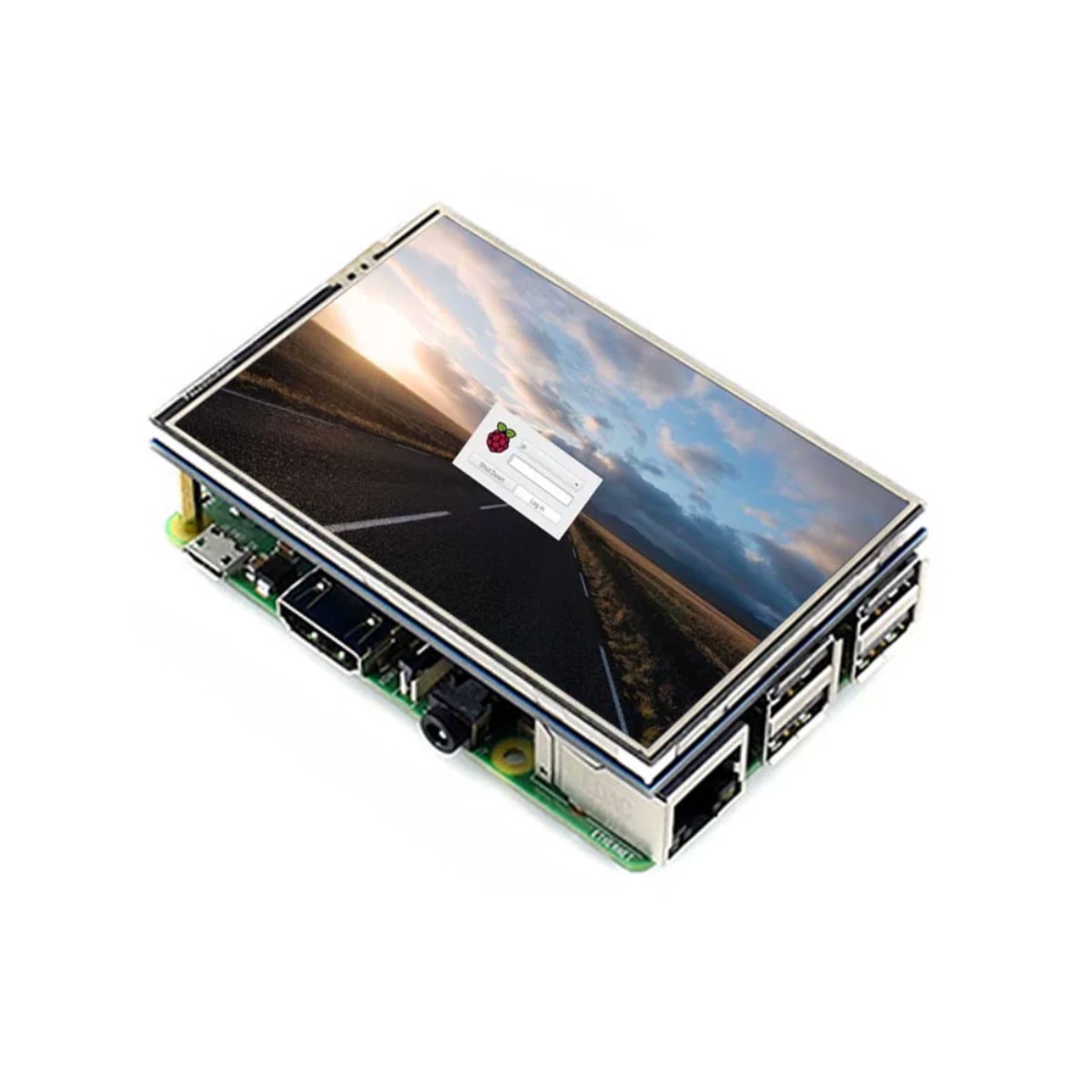 Raspberry Pi 4B 3.5-inch LCD Touch Screen ABS Case