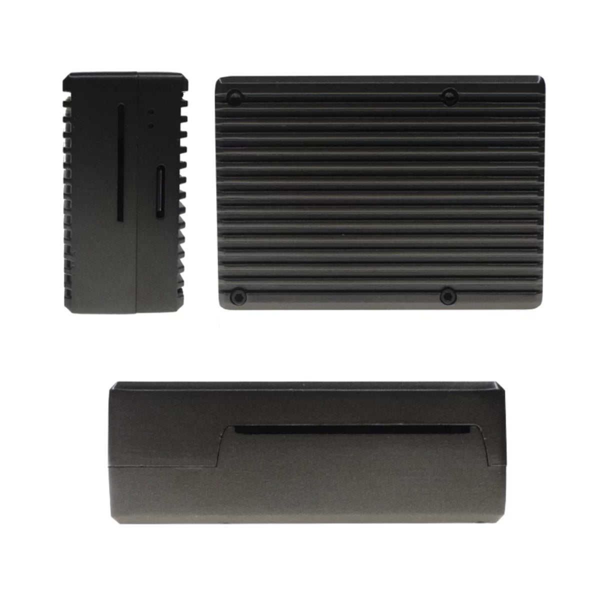 Raspberry Pi 4B Aluminum Cooling Case — Dark Grey