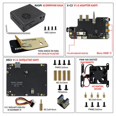 Raspberry Pi 4B NASPi 2.5-inch SATA NAS Storage Case