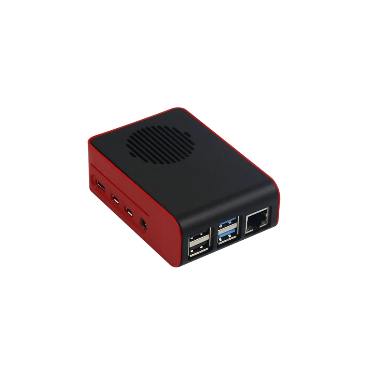 Raspberry Pi 4B ABS LED Fan Cooling Case — Black / Red