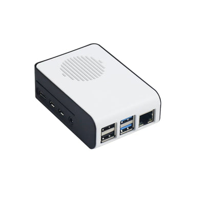 Raspberry Pi 4B ABS LED Fan Cooling Case — White / Black