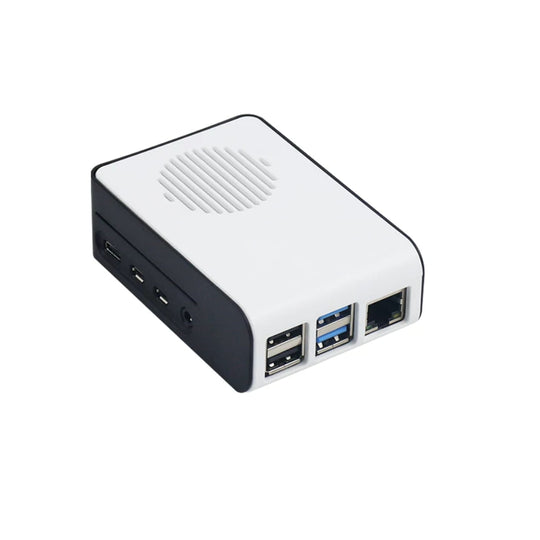 Raspberry Pi 4B ABS LED Fan Cooling Case — White / Black